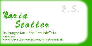 maria stoller business card